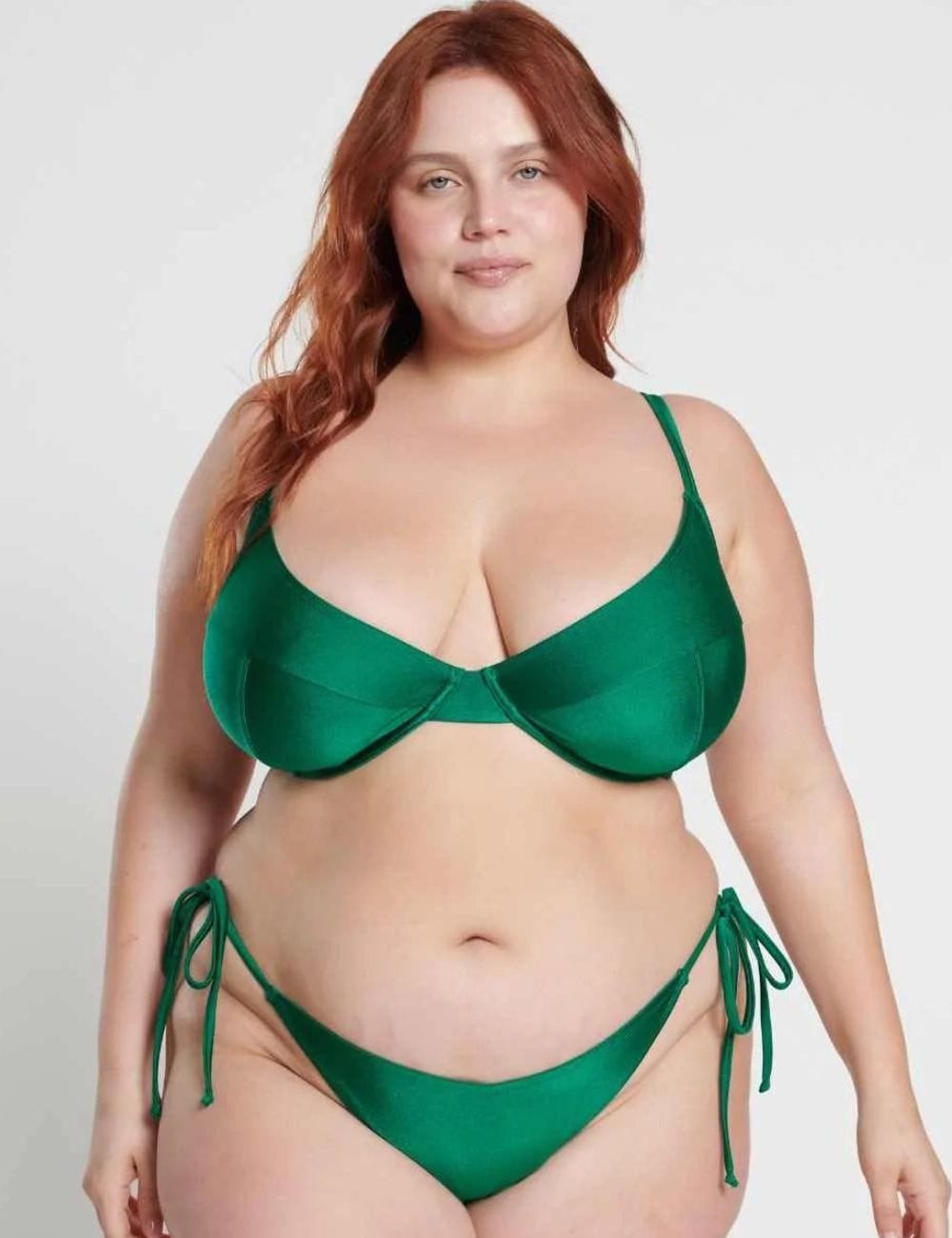 Sexy Shimmer Green Bandeau Style Bikini Top