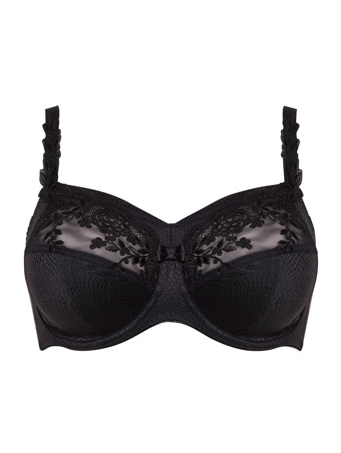 Ulla Ella Underwired Bra with Panel Black | Brava Lingerie